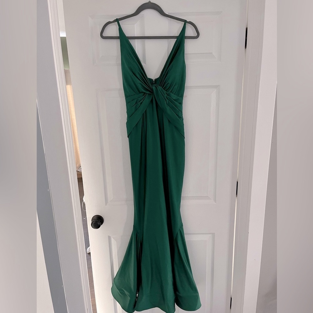 Emerald green bridesmaid formal gown